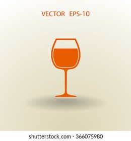 Flat a wine glass icon