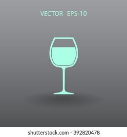 Flat a wine glass symbol
