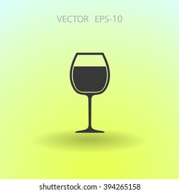 Flat a wine glass icon