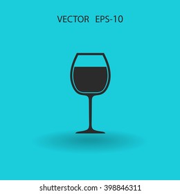 Flat a wine glass icon