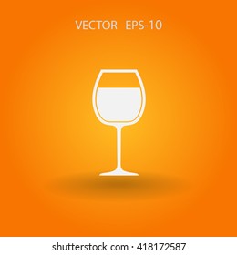 Flat a wine glass icon