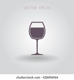 Flat a wine glass icon