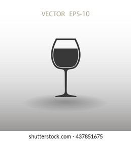 Flat a wine glass icon