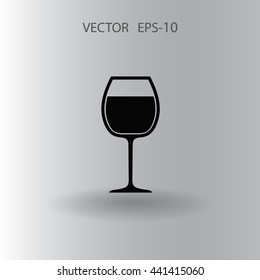 Flat a wine glass icon