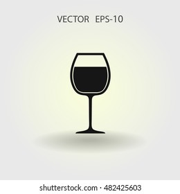 Flat a wine glass icon