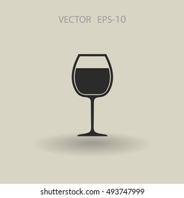 Flat a wine glass icon
