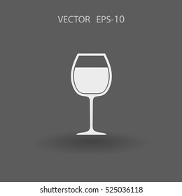 Flat a wine glass icon