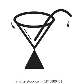 Flat wine glass icon. for cafe designs, restaurants, mobile apps, design logos, pictograms.