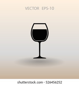 Icono de copa de vino, ilustración vectorial