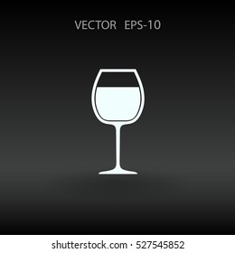 Flat a wine glass icon, vector illustration