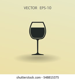 Icono de copa de vino, ilustración vectorial