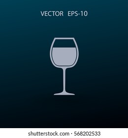 Icono de copa de vino, ilustración vectorial
