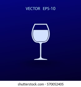 Flat a wine glass icon, vector illustration