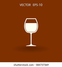 Icono de copa de vino, ilustración vectorial