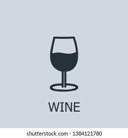 Flat wine vector icon. Wine illustration for web, mobile apps, design. Wine vector symbol.