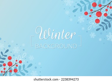 Flat winter background. Vector design.
