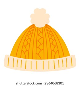 Flat Winter Beanie Element. Christmas Event. Vector Illustration