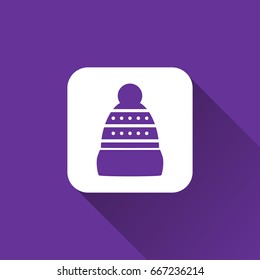flat winter hat icon