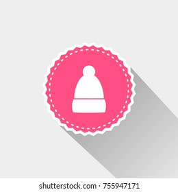 flat winter hat icon