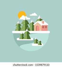Flat Winter Illustration Vector Design