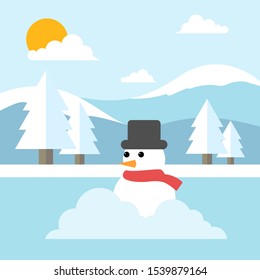 Flat Winter Illustration Vector Design