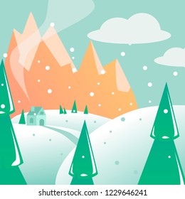 flat winter landscape