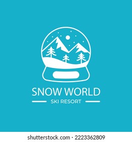flat winter logo template design