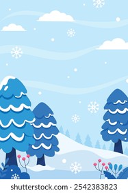 Flache Wintersaison, vertikale Hintergrundgrafik