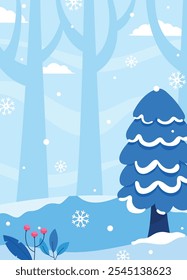 Flat winter season vertical background vector design