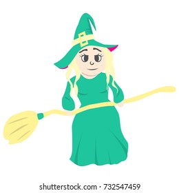 flat witch Halloween vector
