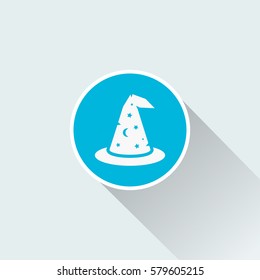 flat Wizard hat icon