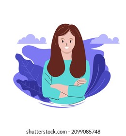 flat woman illustration, good for website and others