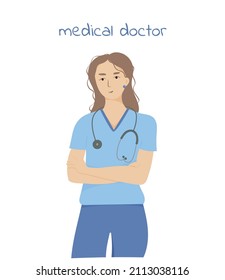 Flat woman medic form health for healthcare design. Health care, medical insurance concept. Healthcare, insurance. Medical insurance service concept.