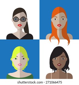 flat women icons
