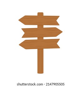 Flat Wood boards on stick flat vector 