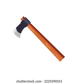 flat wooden axe over white