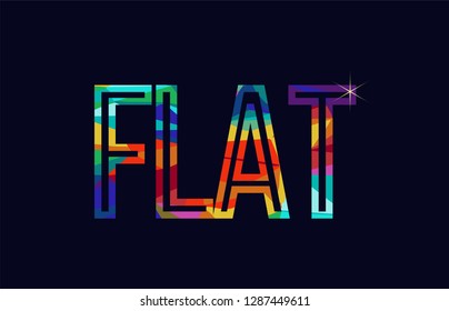 flat word typography design in rainbow colors suitable for logo or text