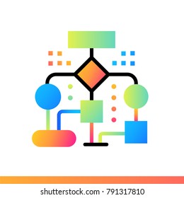 Flat workflow icon for startup business. Suitable for mobile apps, websites and presentation