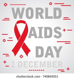 flat world aids day 1 december awareness tape icon