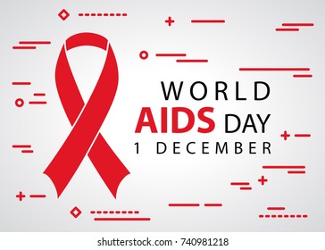 flat world aids day 1 december awareness tape icon
