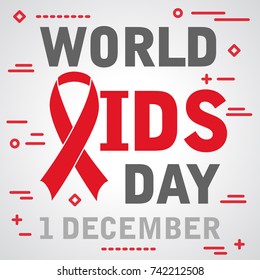 flat world aids day 1 december awareness tape icon