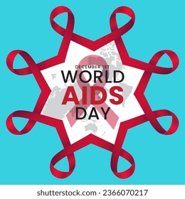 Flat world aids day banner