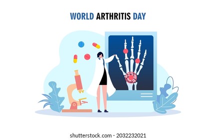 Flat world arthritis day background illustration