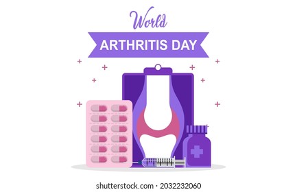 Flat world arthritis day background illustration