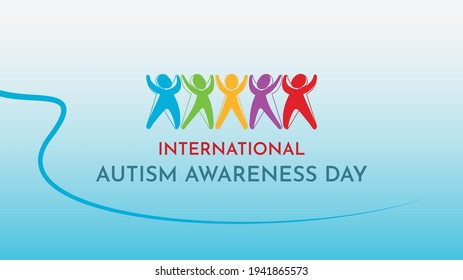 Flat world autism day wallpaper with blue abstract illustration background Free Vector