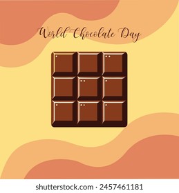 Flat world chocolate day illustration with chocolate bar