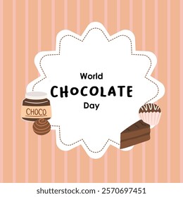 Flat world chocolate day Template with Sweet chocolate