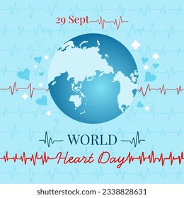 fondo del día del corazón del mundo plano