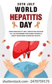 ilustración plana del Anuncio de Vertical del día de la hepatitis