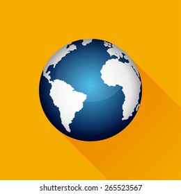 Flat world map icon